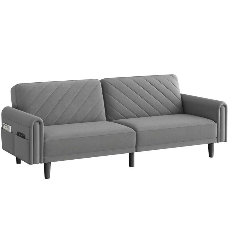3-Seater Sofa Bed With Adjustable Backrest, Dark Grey