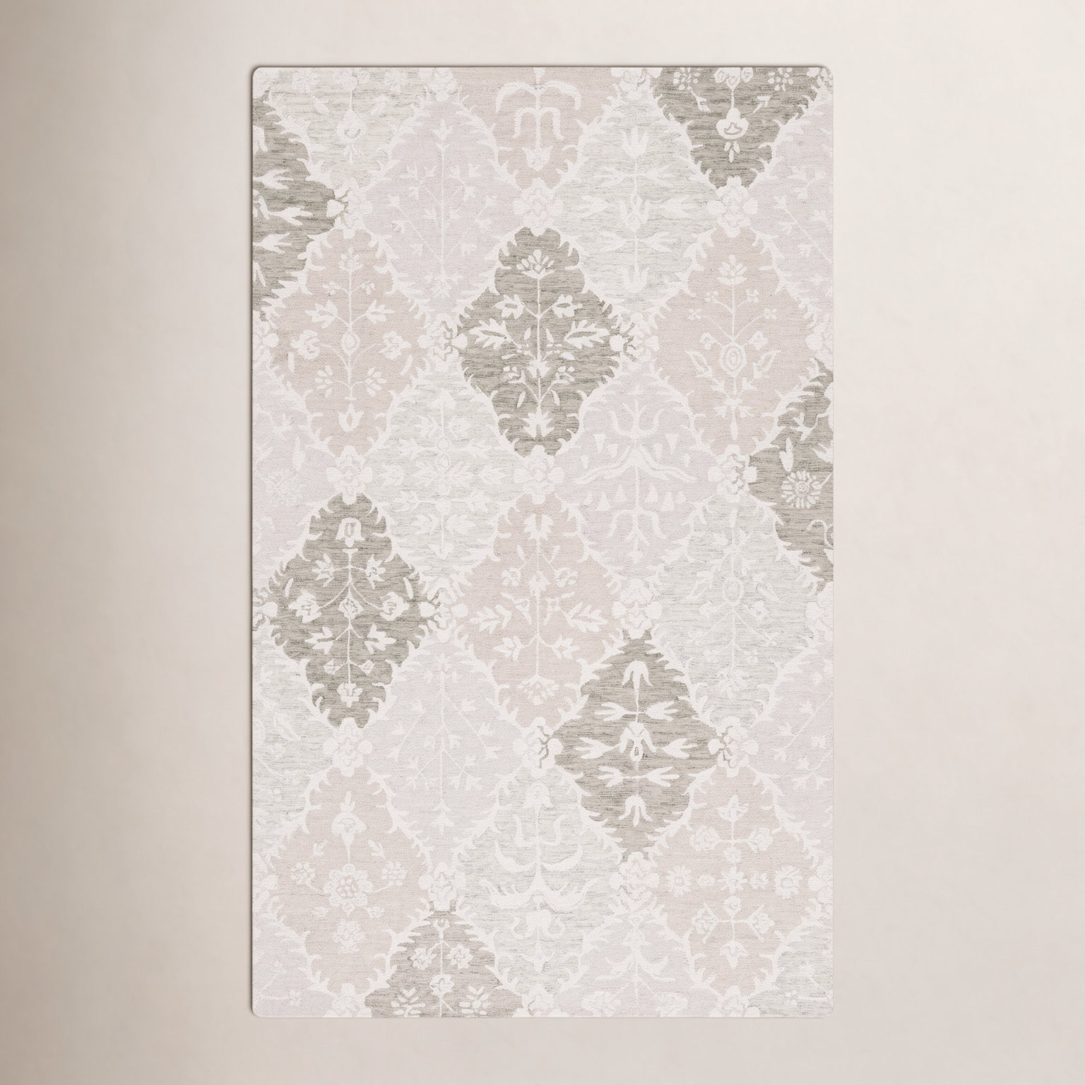 Garvin Hand-Tufted Wool Floral Rug, Rectangle 4' x 6'