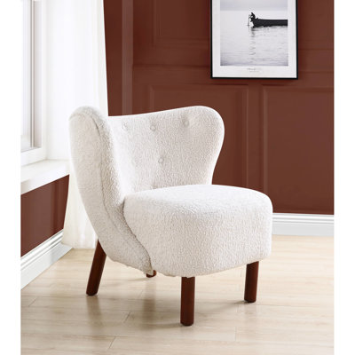 Chaise d'appoint blanche avec assise confortable et élégante