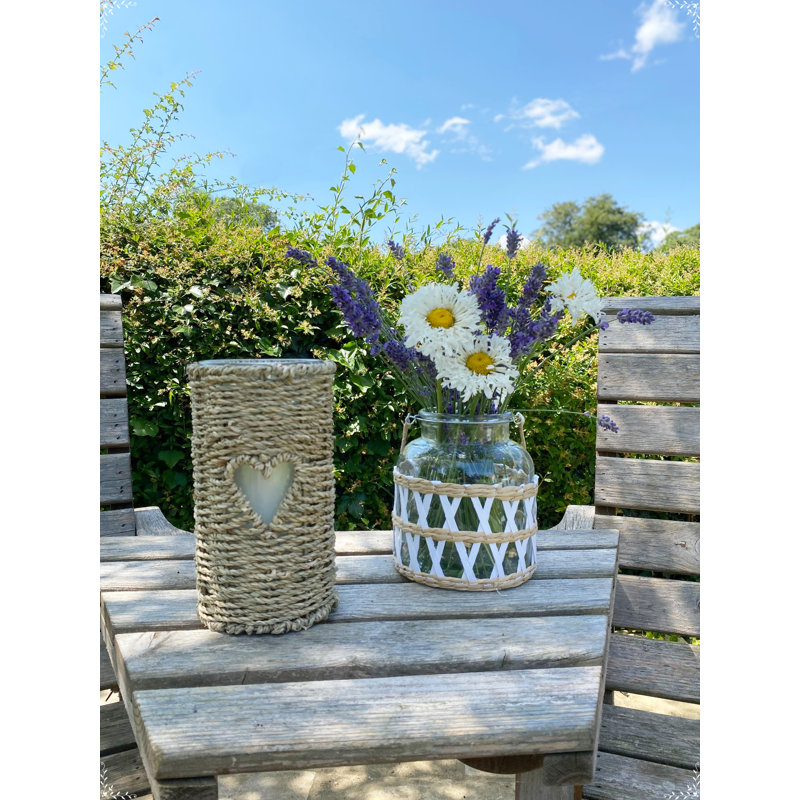 Wicker Tabletop Tealight Holder, 21cm H x 11.5cm W x 11.5cm D
