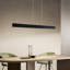 46.5" Black Island Linear Pendant Light Integrated Led Modern Led Linear Chandelier For Kitchen Island