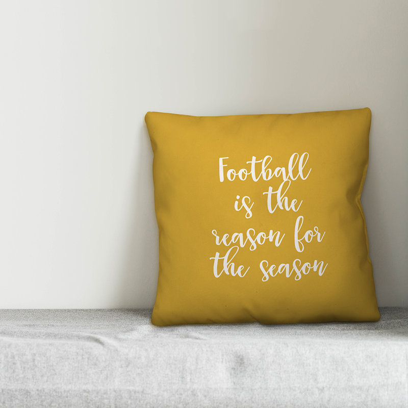 Reversible Throw Pillow, Mustard, Pillow Cover