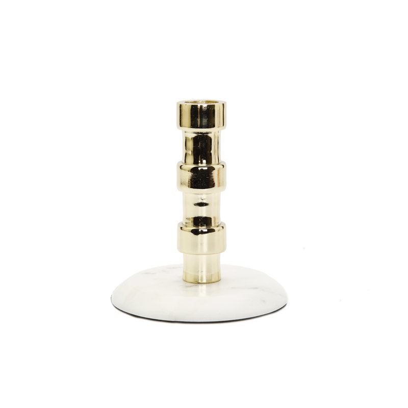 Bougeoir de table en pierre, H 5,5 po x l 1 po x P 1 po