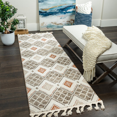 Tapis orange à poils longs Dili Twinkle