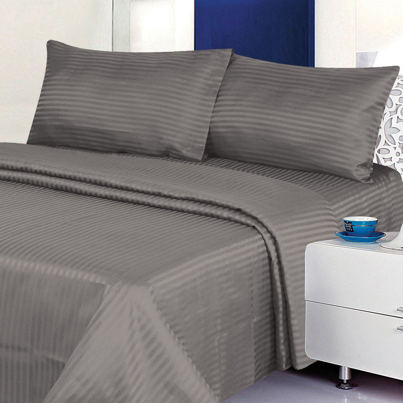 Queen Silver 300 TC Cotton 4-Piece Bed Sheet Set