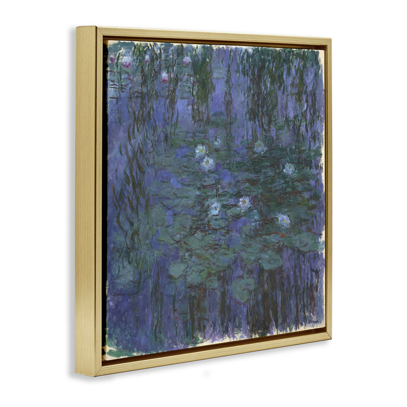 Art mural classique sur toile flottante, "Monet", Cadre flottant métallique doré, H 18 po x l 18 po