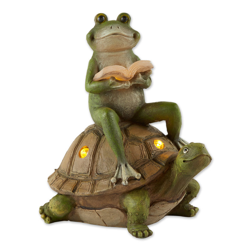 STATUE SOLAIRE GRENOUILLE ET TORTUE
