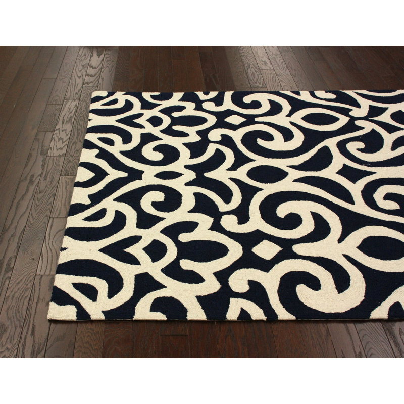 Tapis bleu marine Eena, 5 pi x 8 pi