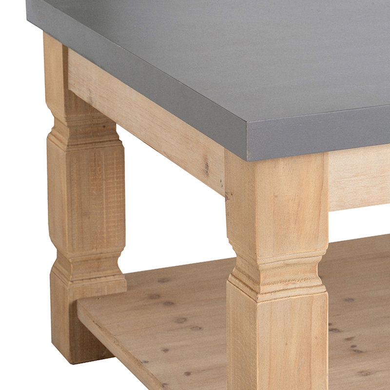 Table basse 47,8 x 28 x 18,8 po - Béton et bois