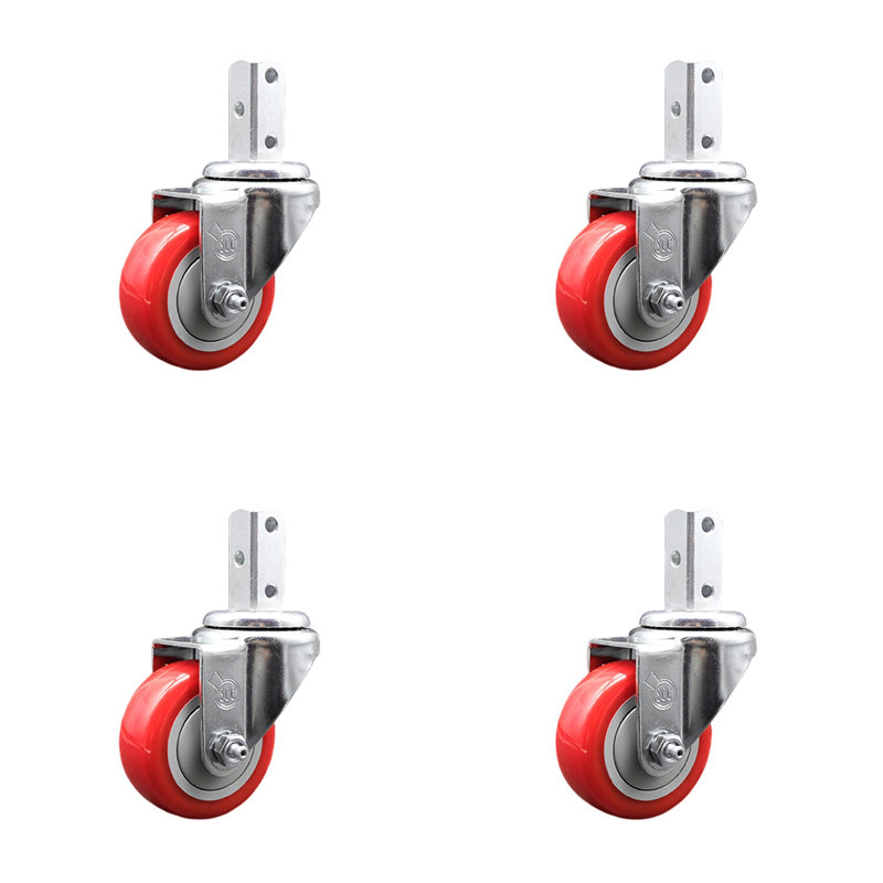 Polyurethane Casters, Red