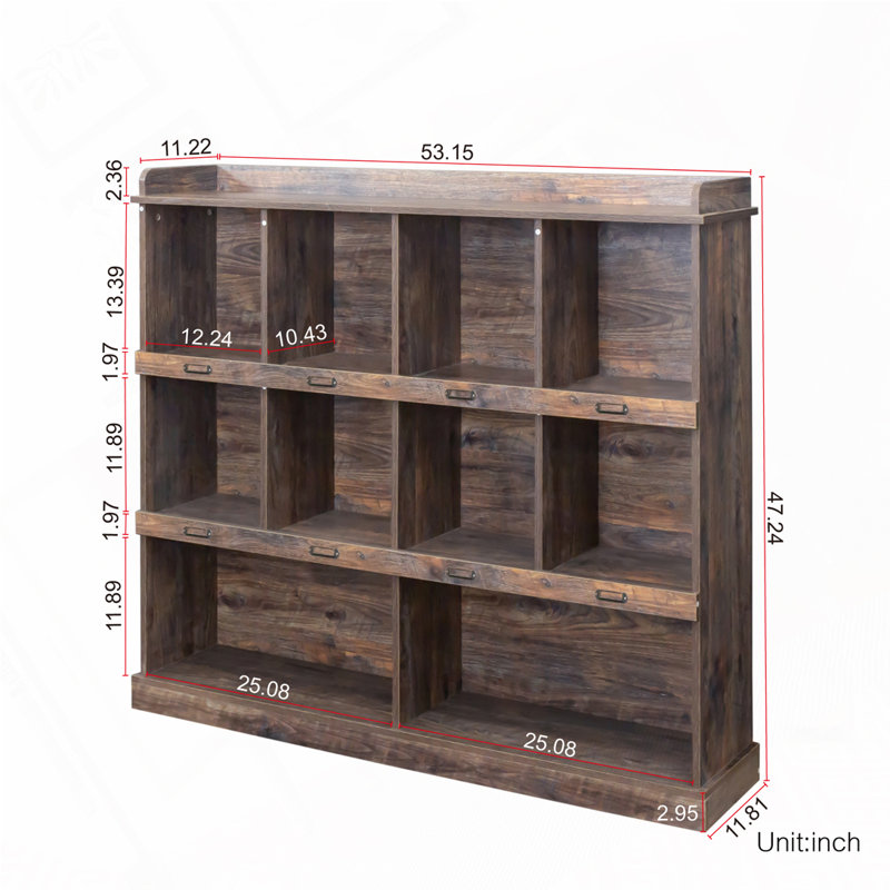 Bookcase with 10 Tier Shelf, Espresso