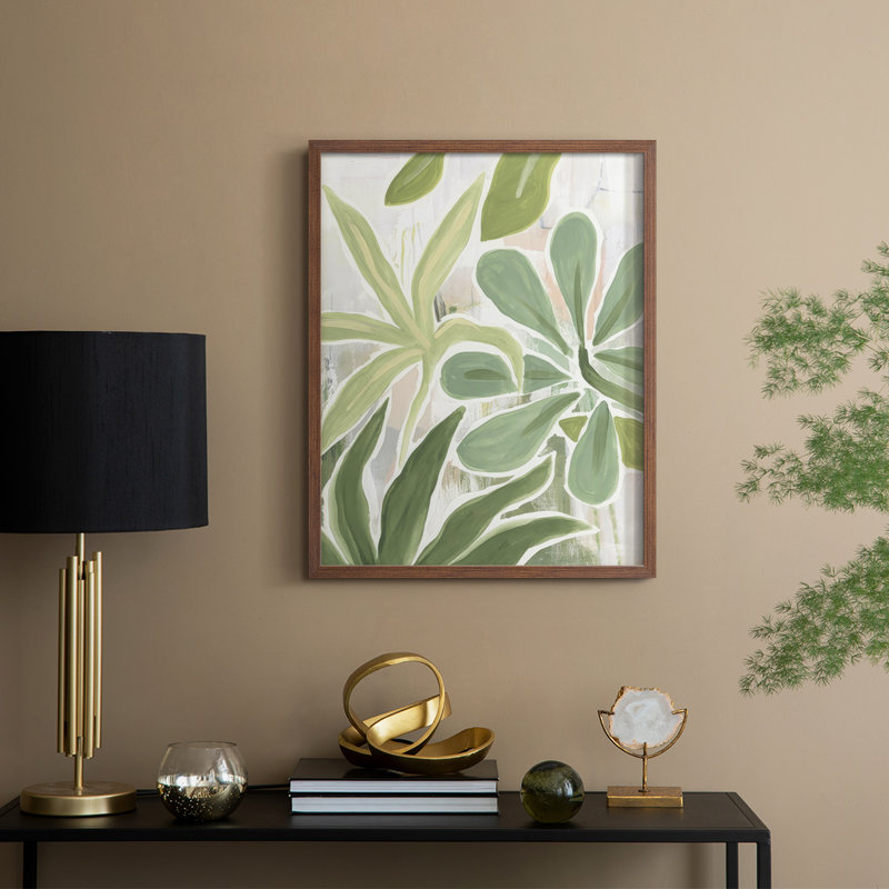 «Tropical Graffiti II», reproduction encadrée - bois massif, H 21 po x l 17 po, Noyer
