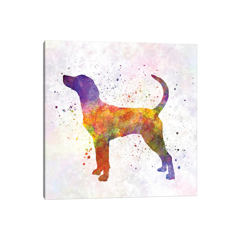 English Foxhound In Watercolour by Paul Rommer - Wrapped Canvas Gallery-Wrapped Canvas Giclée, 45.72 cm H x 45.72 cm W