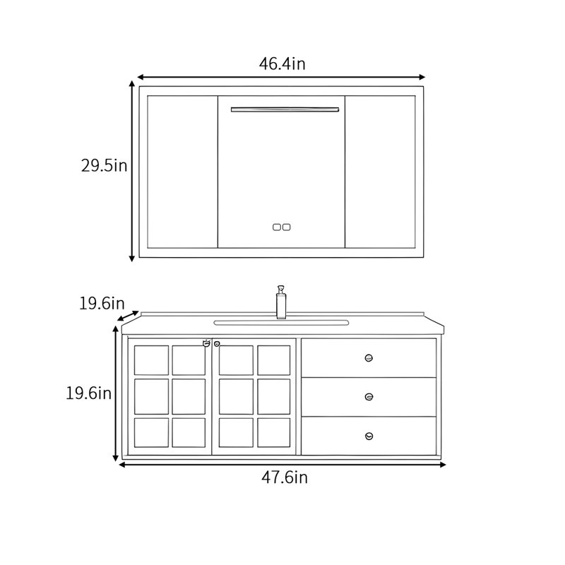 Light luxury retro high-end bathroom cabinet