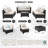 7 Piece Pe Wicker Patio Sectional Sofa Set, Weatherproof & Lightweight For Outdoor,balcony, Garden, Poolside, Includes Splashproof Cushions-449788350-449788346