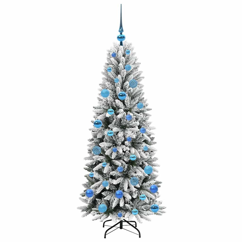 Artificial Christmas Tree with 150 LEDs White, 4.92' H, Blue