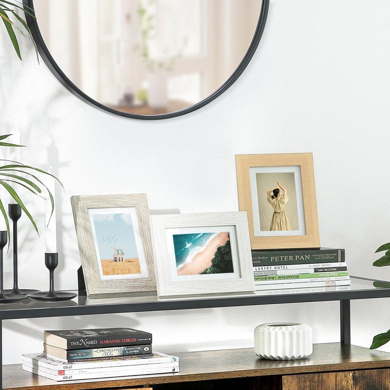 Brown and White Single Picture Frame