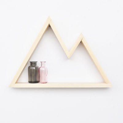 Solid Wood Floating Shelf with Adjustable Shelves