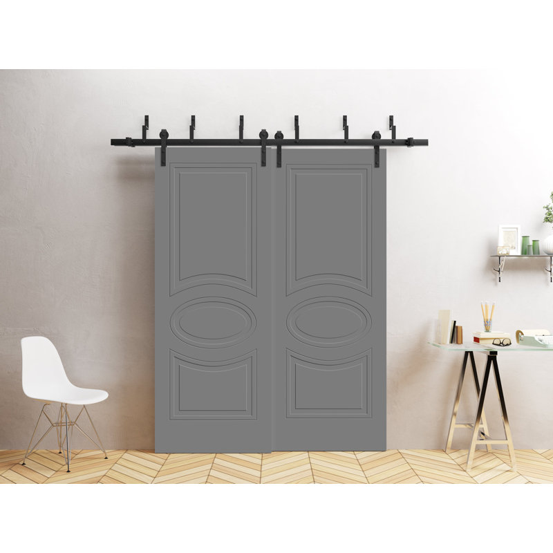 Porte de grange en bois, 48 po x 80 po, Argent