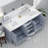 Double Bath Vanity with White Quartz Top-110821845