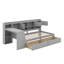 Lit de jour simple avec armoires et tiroirs-124640093