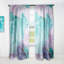 Panneau de rideau simple semi-diaphane abstrait turquoise et mauve-70405207