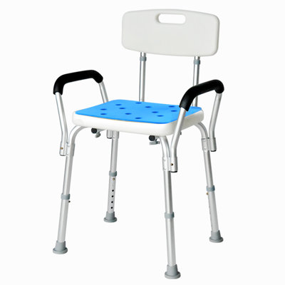 Shower Bench with Resting Back and Arm 6 Adjustable Height Shower Chair for Elder and Disabled