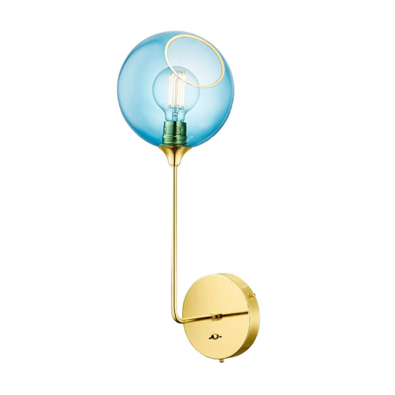 Ballroom 1 - Light Armed Sconce, 23" H x 8" W x 8" D, Gold, Blue