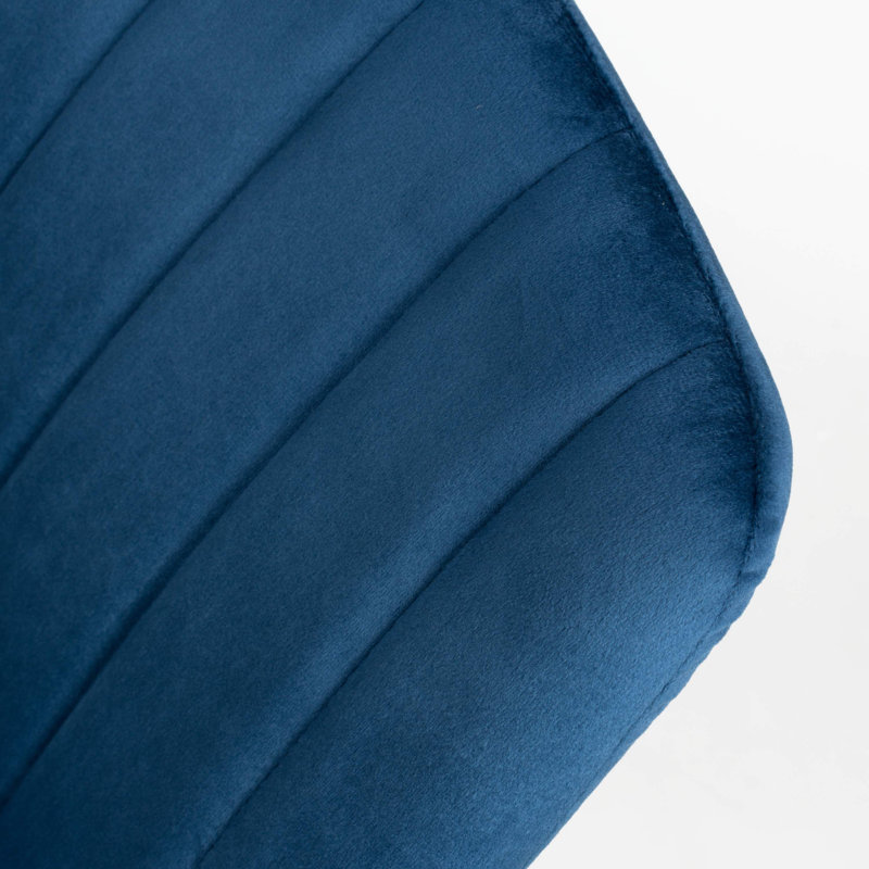 Raskin 49cm H Velvet Upholstered Side Chair, Blue