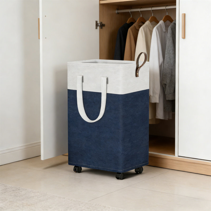 Laundry Cart, Waterproof Rolling Laundry Basket - Foldable Laundry Basket With 4 Wheels, Suitable For Bathrooms, Laundry Rooms, And Dormitories, Easy To Clean Lining, Space Saving Design