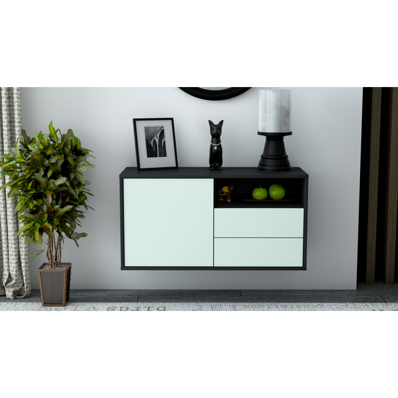 Garibaldi Unfinished Floating TV Stand, Light Blue