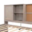 Lit de jour simple avec tablettes de rangement, planche de liège, ports USB et 3 tiroirs-118022390
