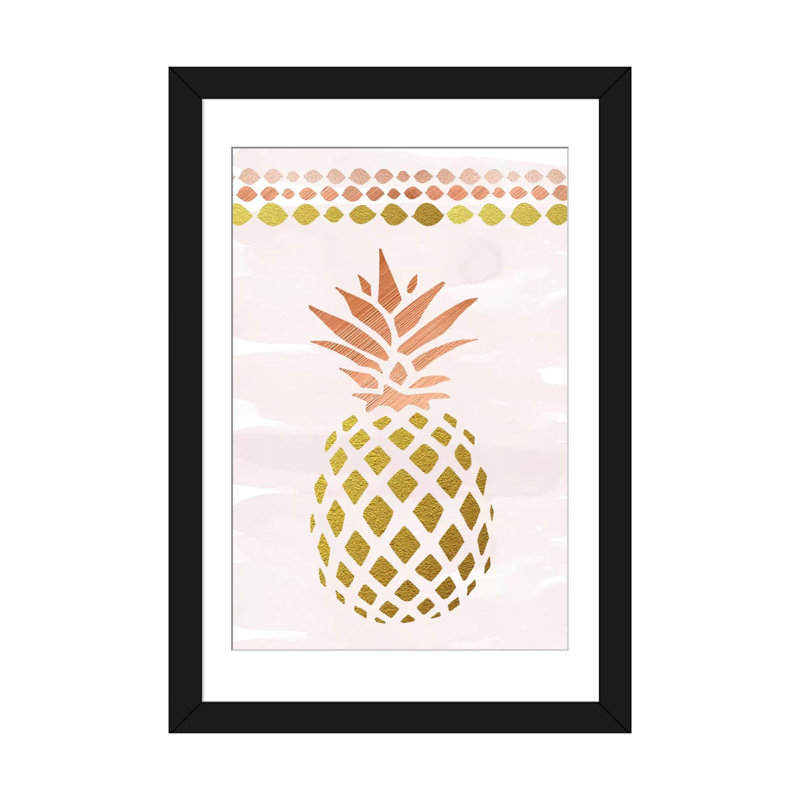 Glam Pineapple par Amanda Murray - Giclée sur toile tendue avec châssis, H 24 po x l 16 po x P 1 po, Blanc