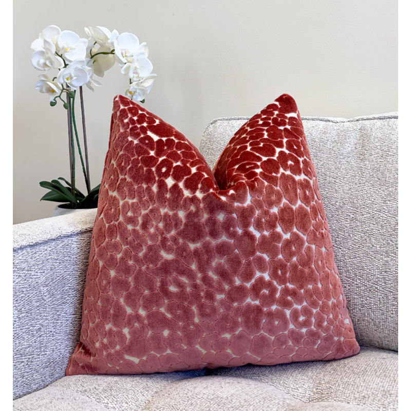 Housse de coussin en velours à imprimé animal, H 22 po x l 22 po, Desert Corail