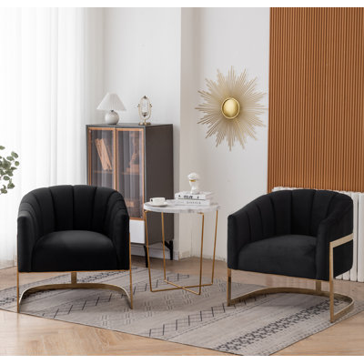 Romy 30" W Tufted Upholstered Barrel Chair