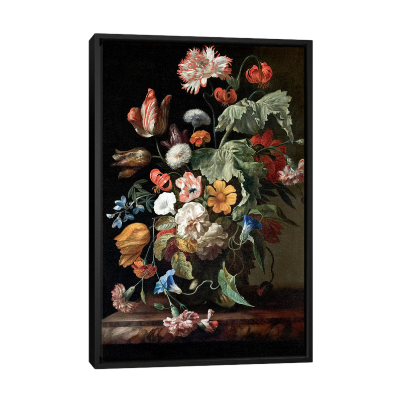 «Still-Life With Flowers, c. 1700», impression sur toile tendue, H 26 po x l 18 po x P 1,5 po, Toile avec cadre noir
