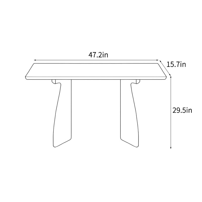Console moderne et élégante, H 29,5 po x L 47,2 po x l 15,7 po, Naturel