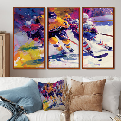 Hockey Players During Playoffs II  Sport Hockey Wall Decor Set