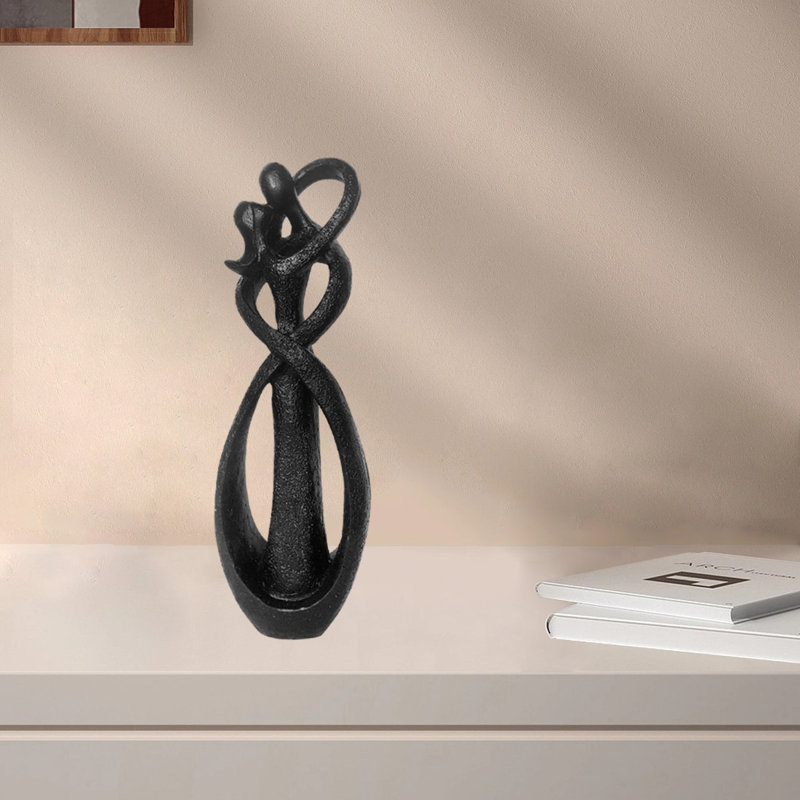 Figurine de décoration couple en résine, Noir, noir, noir, noir