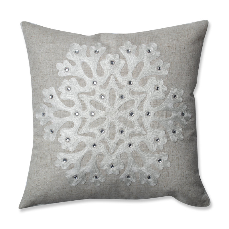 Coussin décoratif carré flocon de neige