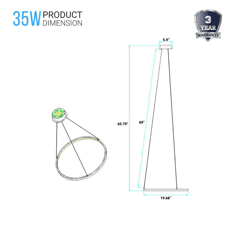 Brushed Nickel LED Single Pendant