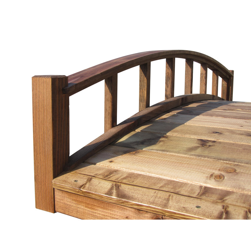 Pont de jardin artisanal en bois japonais, H 17 po x l 72 po x P 35,5 po