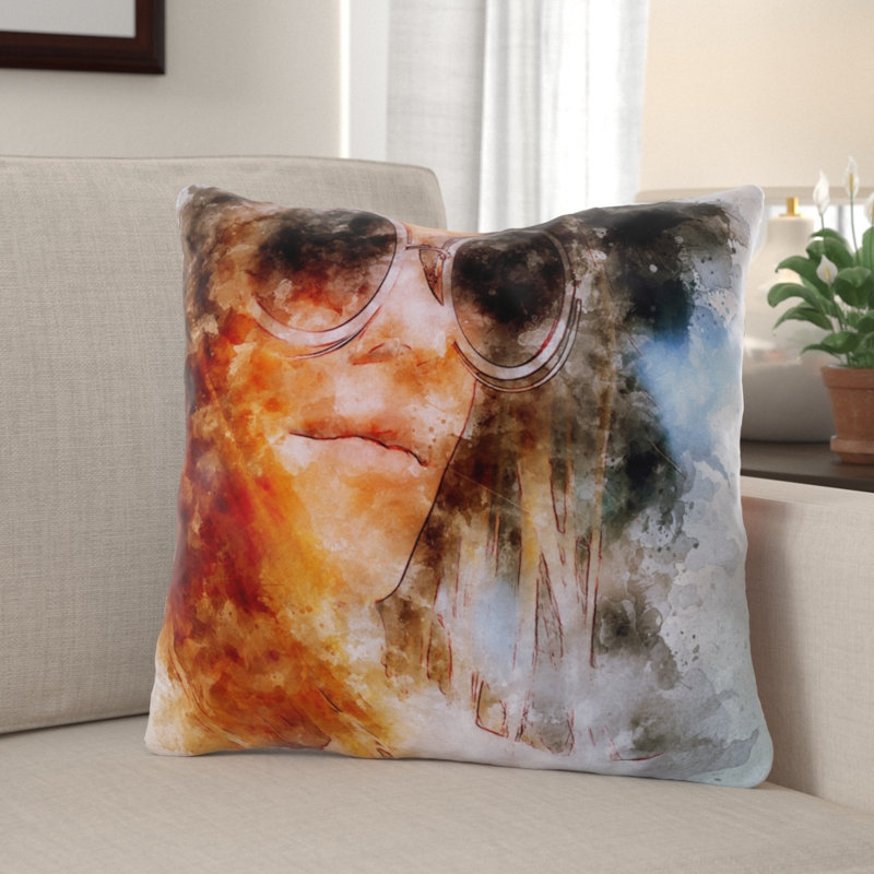 Coussin Elkins Park Girl, Micro suède, Intérieur