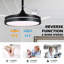 Ventilateur de plafond 42 "rétractable avec lumière, dernier ventilateur de plafond à télécommande 6 vitesses-782948423
