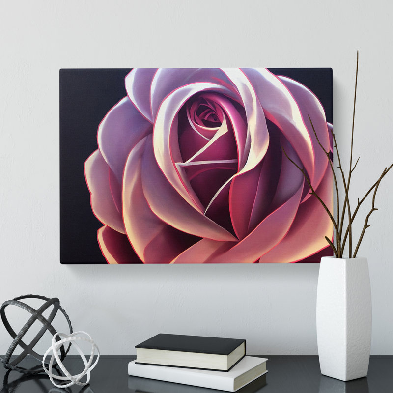 Joyful Rose Flower - Wrapped Canvas, 35cm H x 50cm W x 3cm D