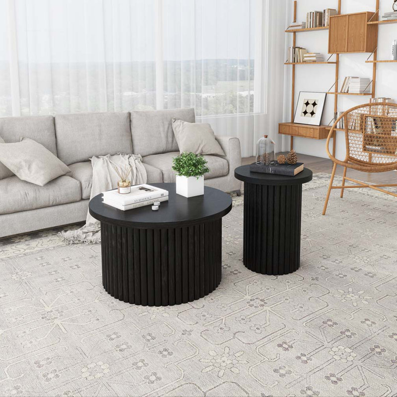 Versatile Coffee Table Set for Living Room, Enhancing Style and Functionality, Black