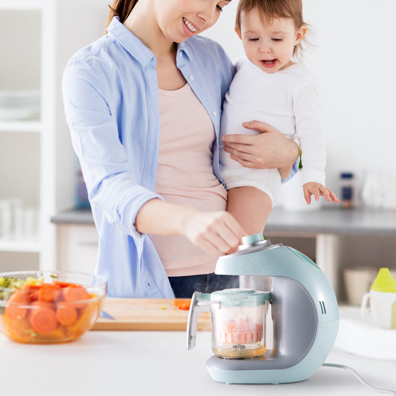 Mélangeur pour bébé, robot culinaire, mélangeur, cuiseur à vapeur, cuit et mélange sainement et autonettoyant