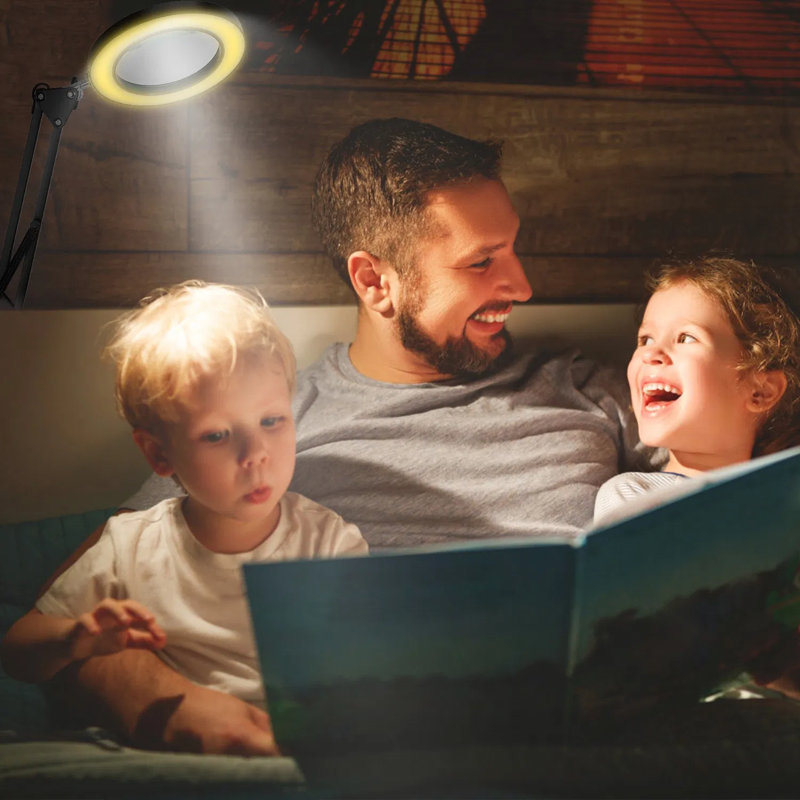 Loupe 8X avec lumière, lentille en verre optique 4,3 pouces, 3 modes d'éclairage et 10 niveaux de luminosité