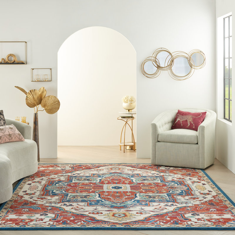 Wool Floral Indoor Rug, Rectangle 5'3" x 7'5"