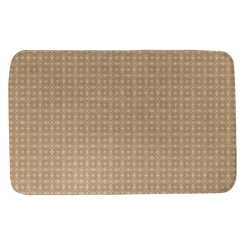Bueschel Memory Foam Non-Slip Bath Rug, 21" W x 34" L, Brown/White